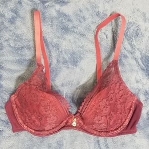 NWOT Adore Me bra size 32C maroon lace and padding